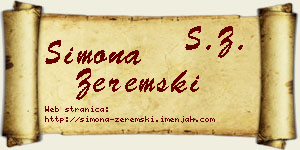 Simona Zeremski vizit kartica